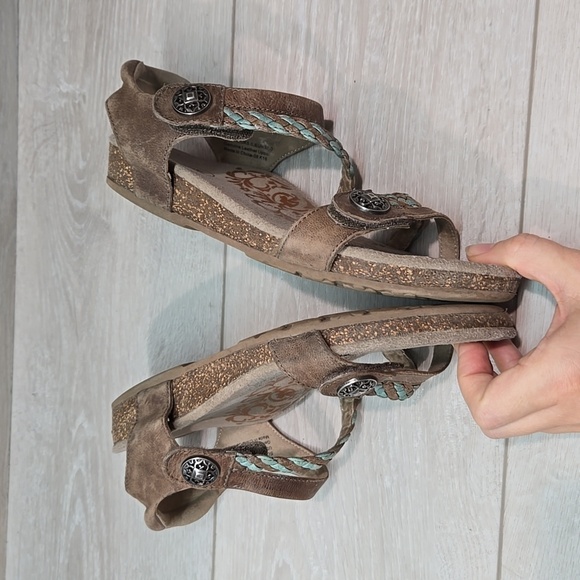 Aetrex Women Jillian Braided Hook&loop Leather Strap Sandals Slide shoes sz 7 - Picture 9 of 11